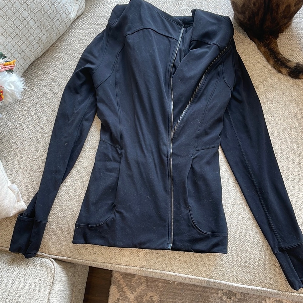 Lululemon asymmetrical black hoodie size 4